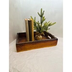 Rustic Live Edge Wooden Serving Tray with Handles Farmhouse Decor Catchall